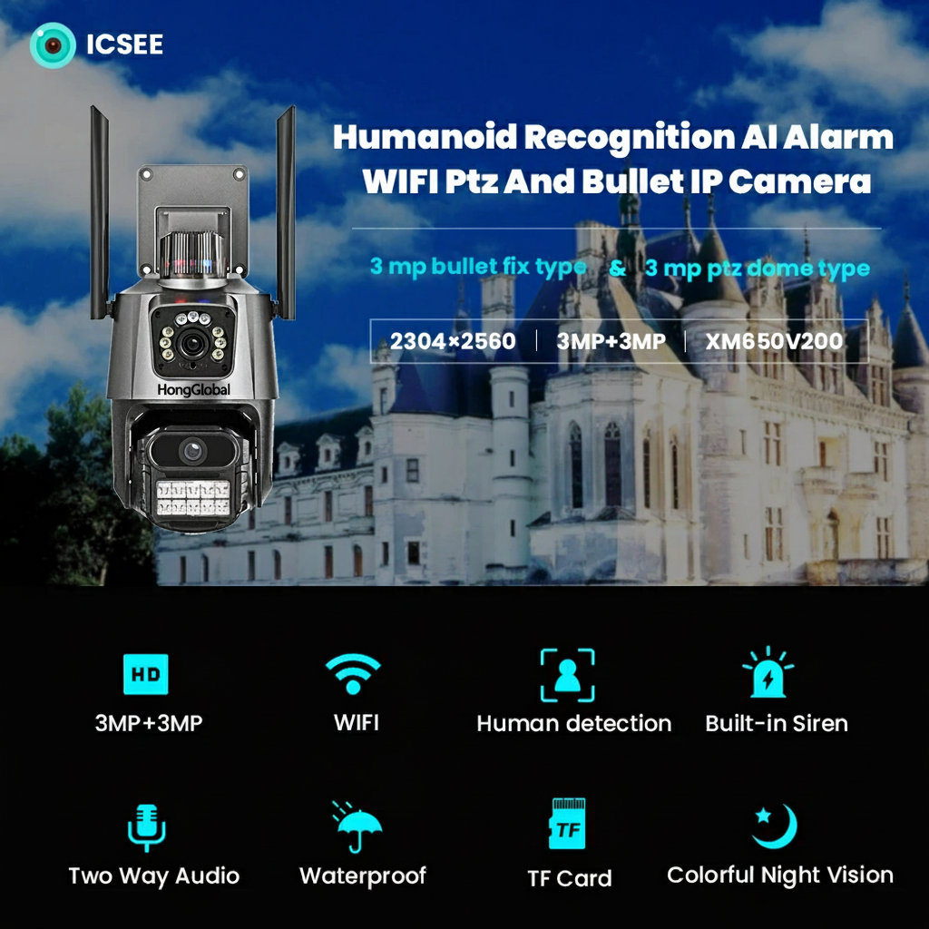 4K Outdoor Security Camera PTZ - WiFi Alexa Compatible