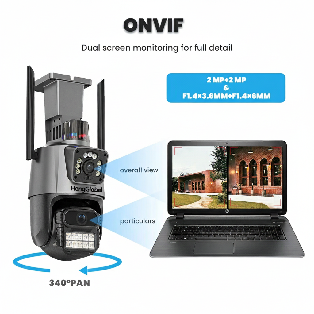 4K Outdoor Security Camera PTZ - WiFi Alexa Compatible