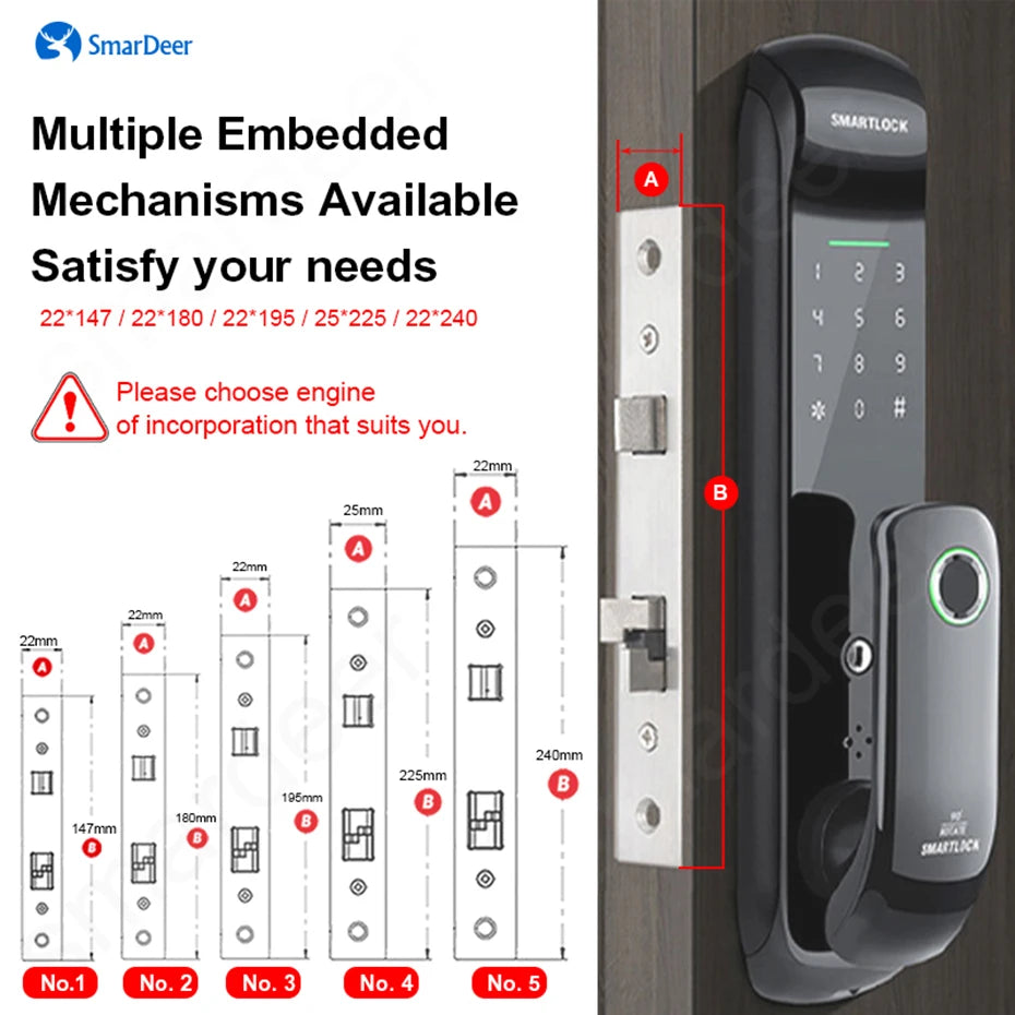 Smart Fingerprint Lock - WiFi Keyless Entry 5-in-1