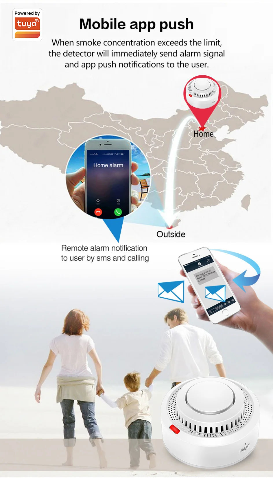 Smart WiFi Smoke Detector - Alexa Compatible