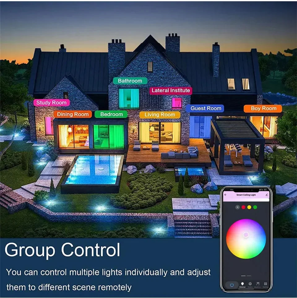 Smart RGB Ceiling Light - WiFi Alexa Compatible