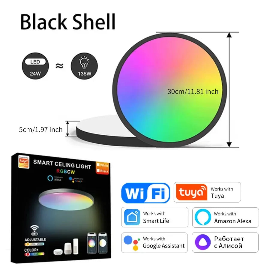 Smart RGB Ceiling Light - WiFi Alexa Compatible