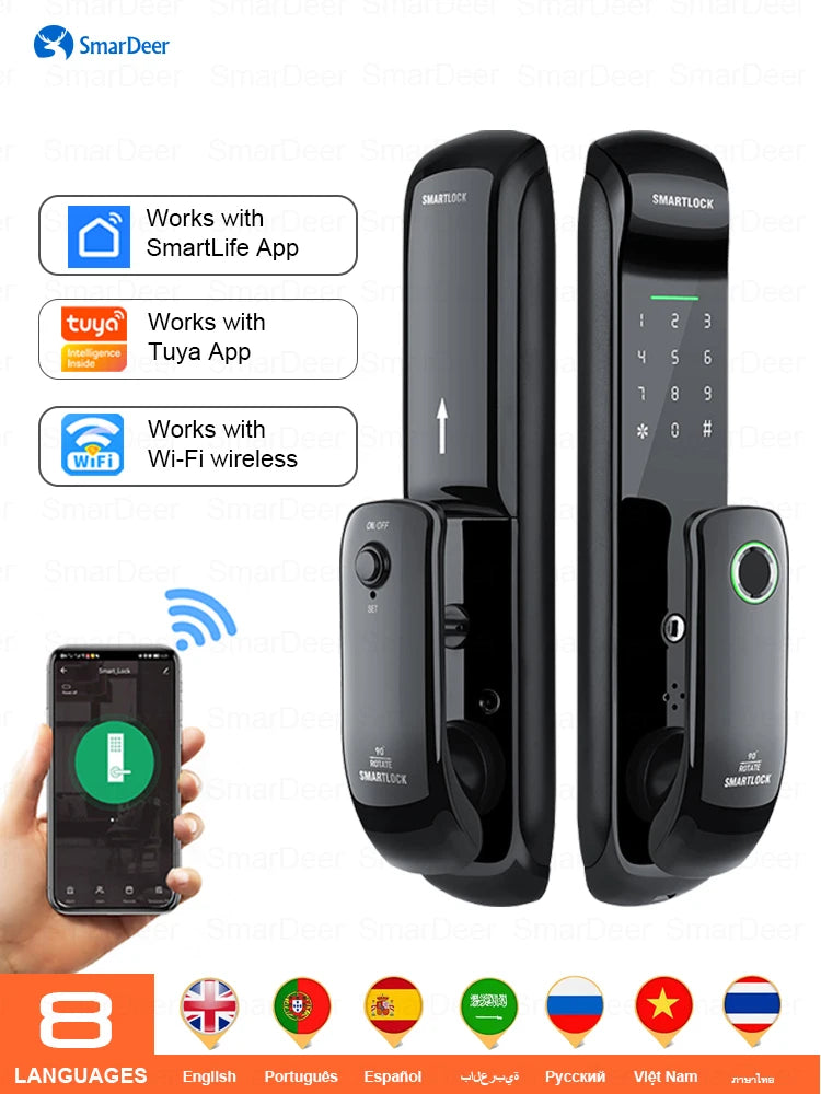 Smart Fingerprint Lock - WiFi Keyless Entry 5-in-1