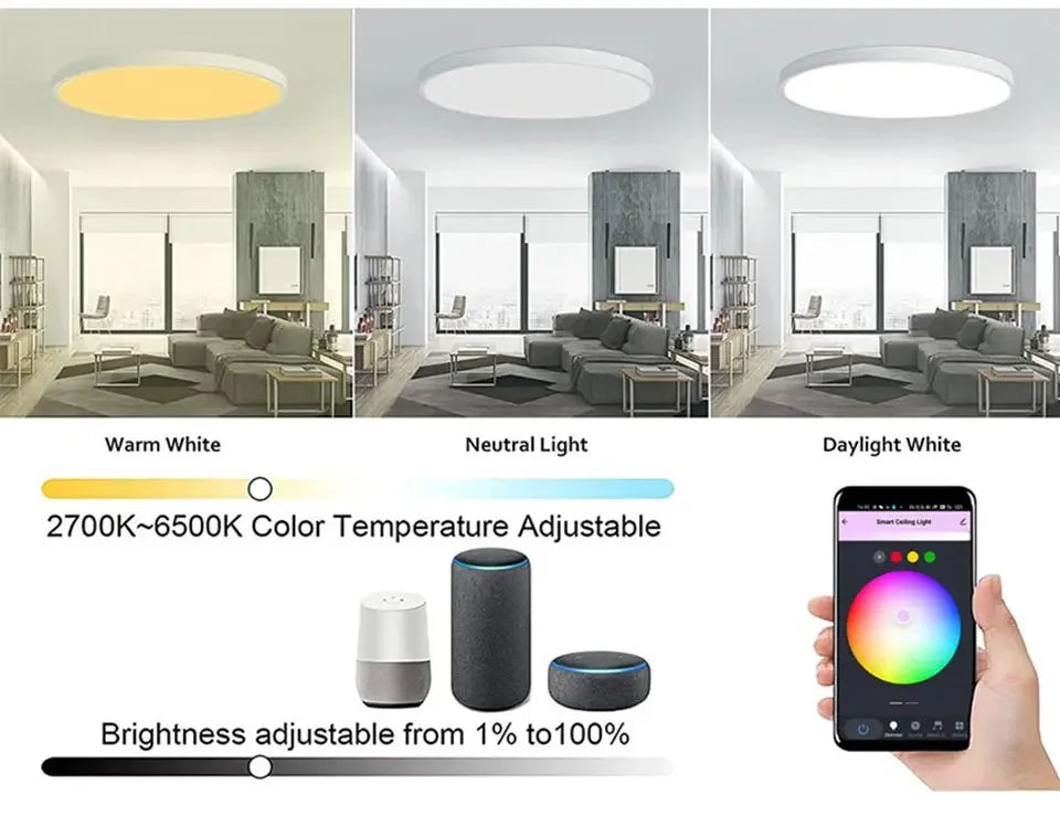 Smart RGB Ceiling Light - WiFi Alexa Compatible