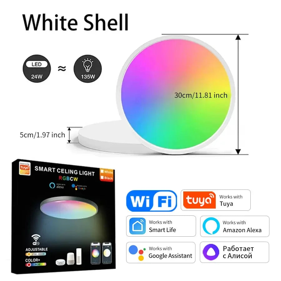 Smart RGB Ceiling Light - WiFi Alexa Compatible