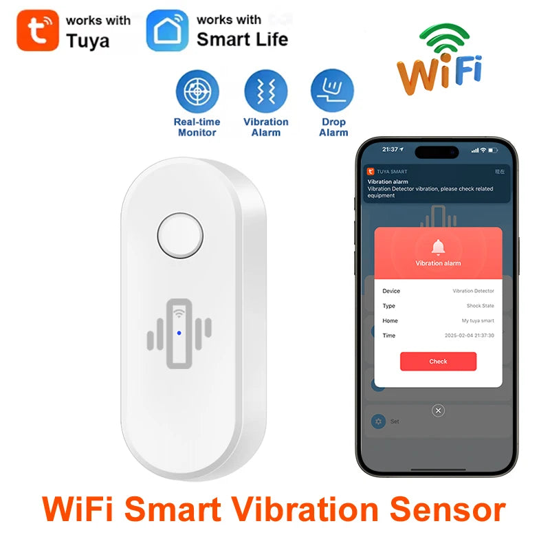 Smart WiFi Vibration Sensor - Real-Time Alerts