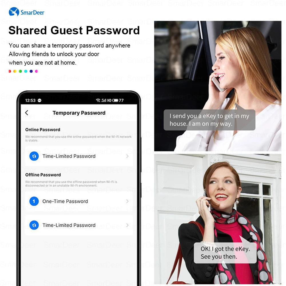 Smart Fingerprint Lock - WiFi Keyless Entry 5-in-1