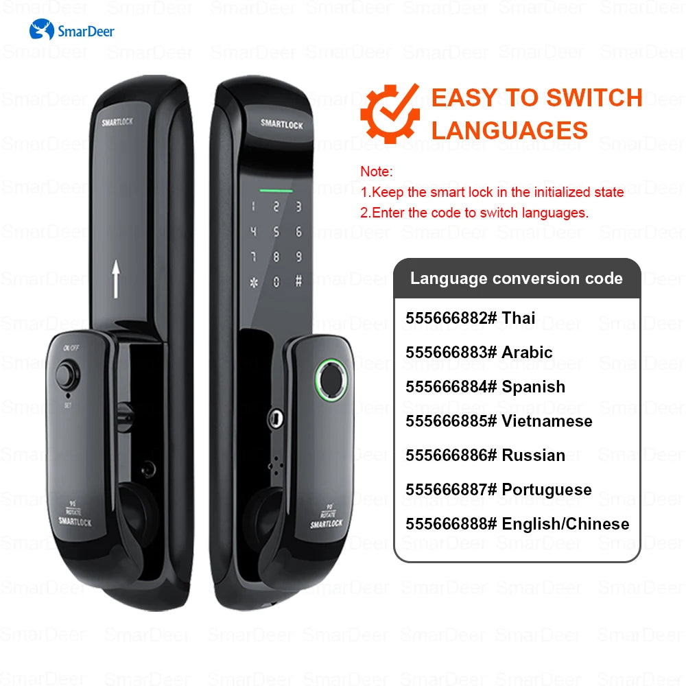 Smart Fingerprint Lock - WiFi Keyless Entry 5-in-1