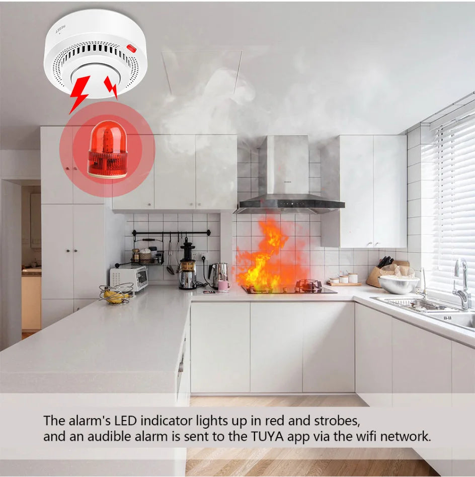 Smart WiFi Smoke Detector - Alexa Compatible
