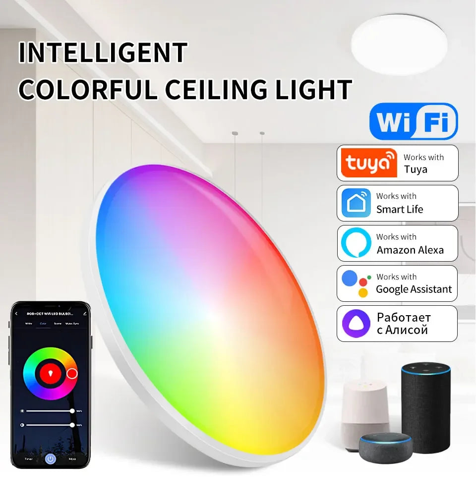 Smart RGB Ceiling Light - WiFi Alexa Compatible