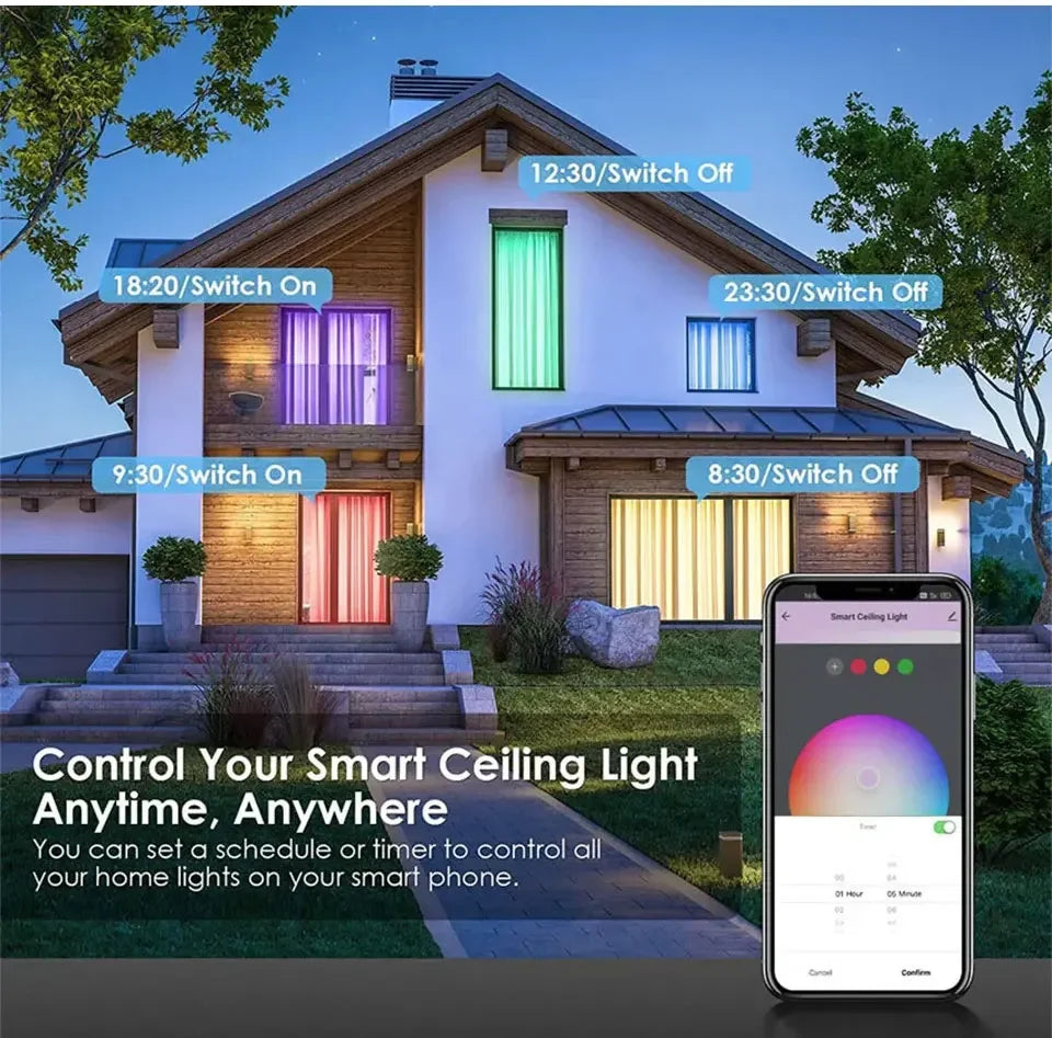 Smart RGB Ceiling Light - WiFi Alexa Compatible