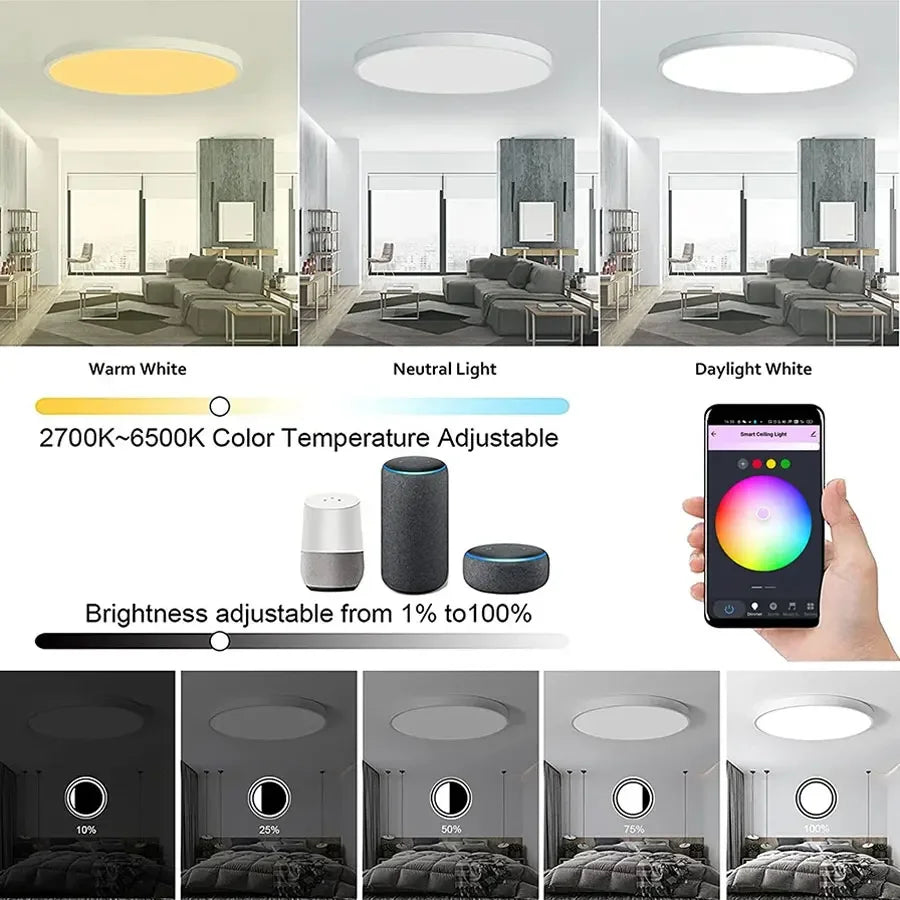 Smart RGB Ceiling Light - WiFi Alexa Compatible