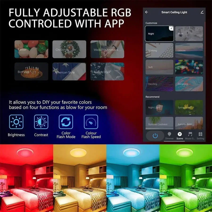 Smart RGB Ceiling Light - WiFi Alexa Compatible